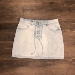 PacSun Lace Up Jean Skirt